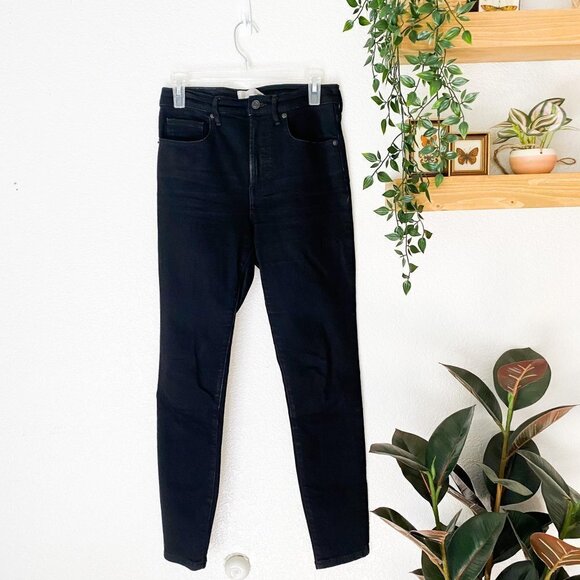 🦋 EVERLANE Black The High Rise Skinny Jeans 28 Casual Comfy Boho Retro Goth - Picture 2 of 5